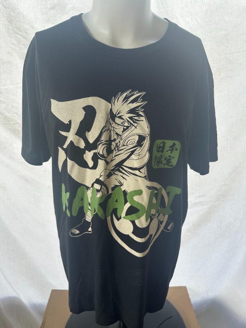 Kakashi Naruto Men's Black T Shirt Size XL Max Limited Cotton Polyester